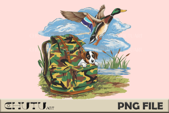 Capturing the Hunt: Designing with a Nostalgic Duck & Puppy PNG