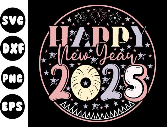 Festive SVG Happy New Year 2025 T-shirt Design for Your Brand