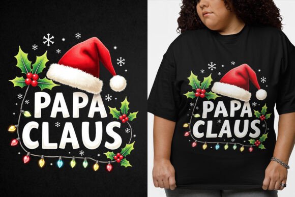 Papa Claus T-Shirt Design: A Festive Asset for Holiday Creations