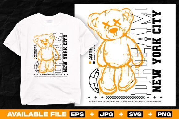 Unleash Your Brand: The Graffiti Bear Doll Urban T Shirt Design